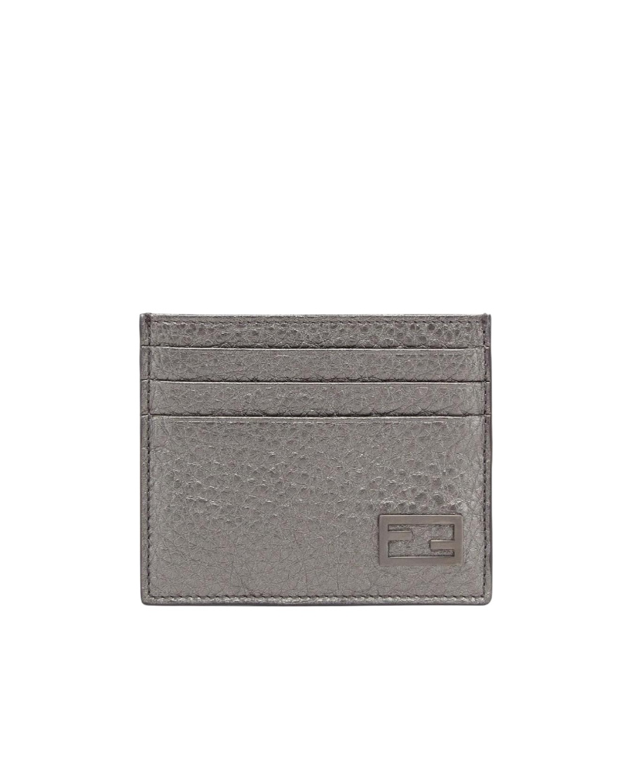 Fendi Baguette Logo Flat Clip In Gray