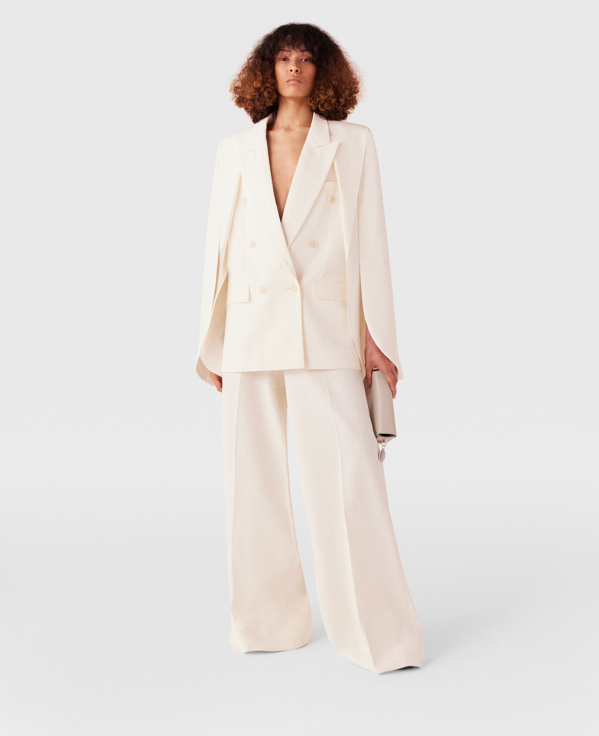Stella Mccartney High-rise Wide-leg Wool Trousers In White