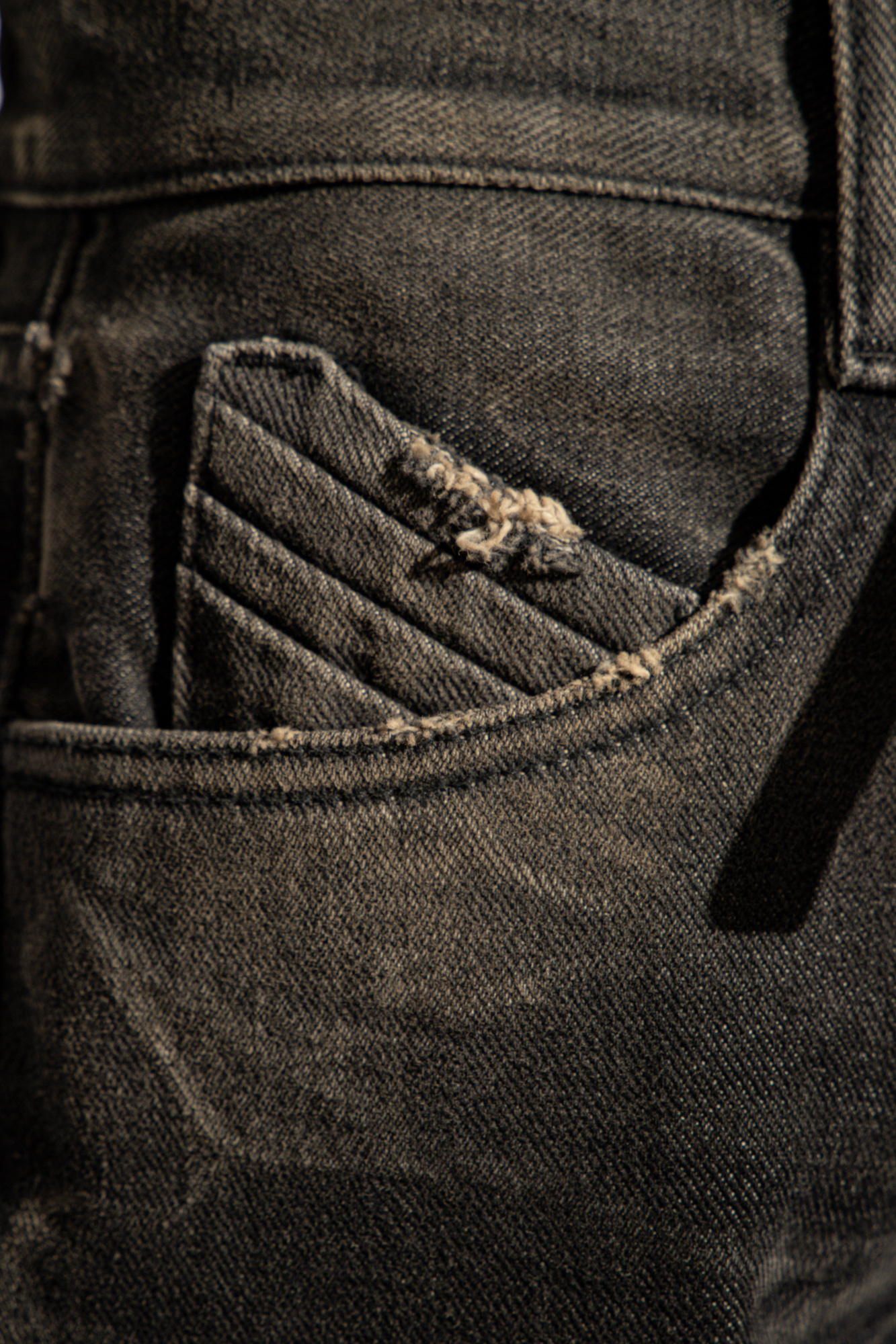 Attico Grey Long Jeans In Black