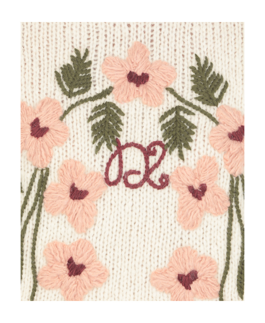 Dsquared2 Floral-embroidered Wool Jumper In White