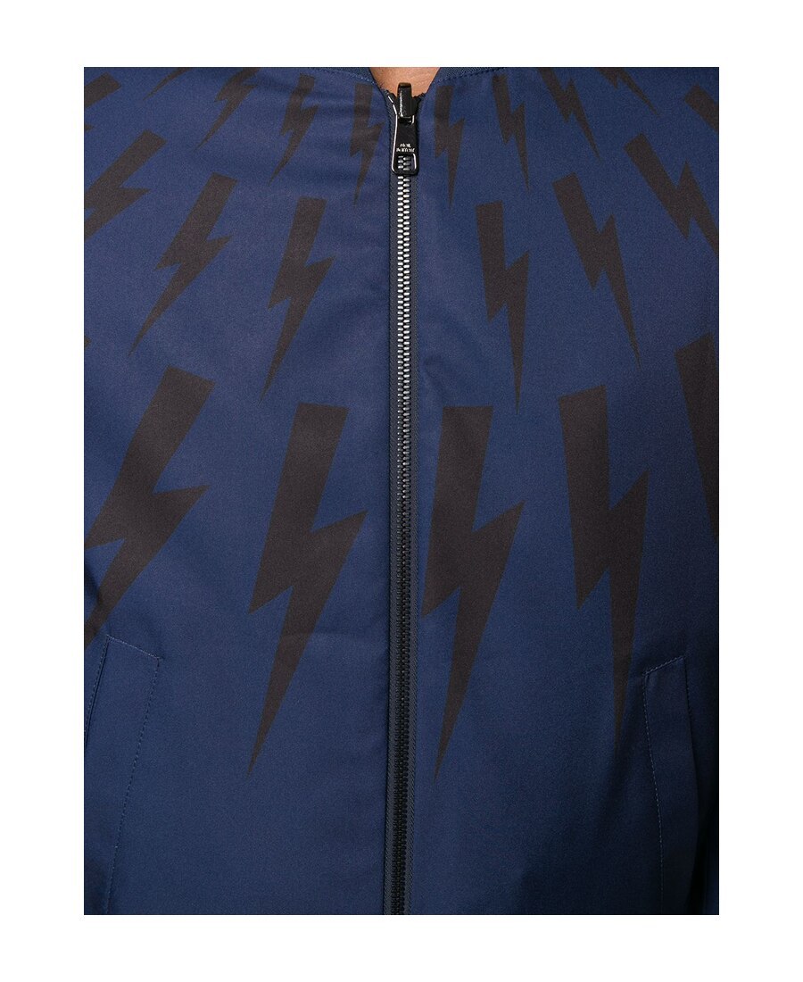 Neil Barrett Long-sleeved Zipper Casual Jacket In Blue