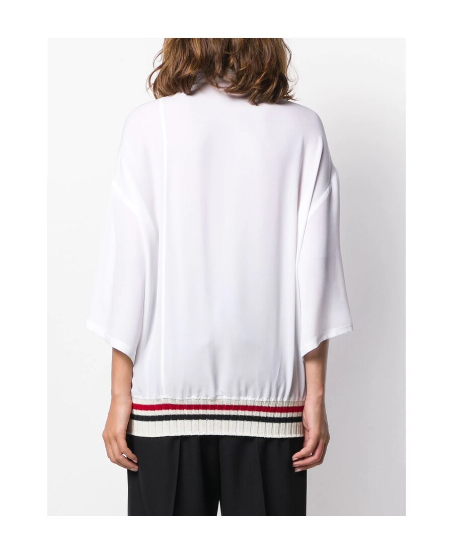 Shop Loewe Ribbed Trim Polo Shirt In White