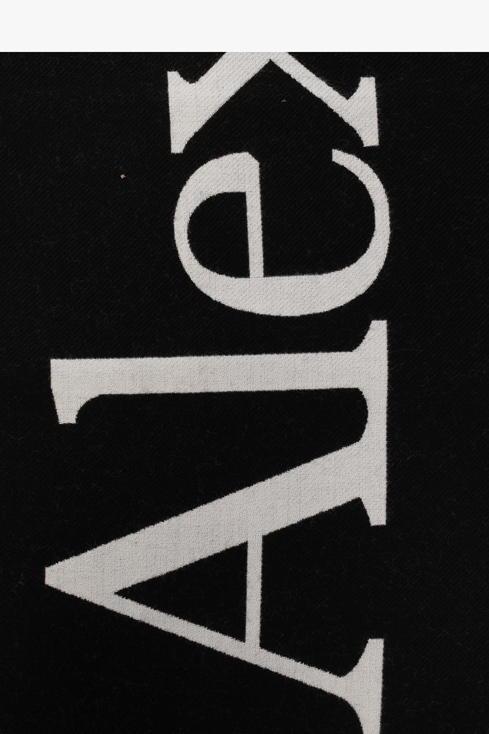 Alexander Mcqueen Logo-print Wool Scarf In Black