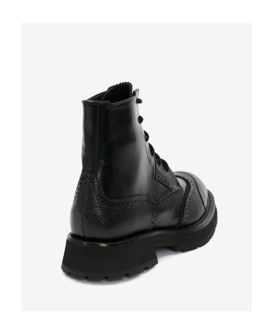Alexander Mcqueen Punk Worker Ankle Boots For Men In Black