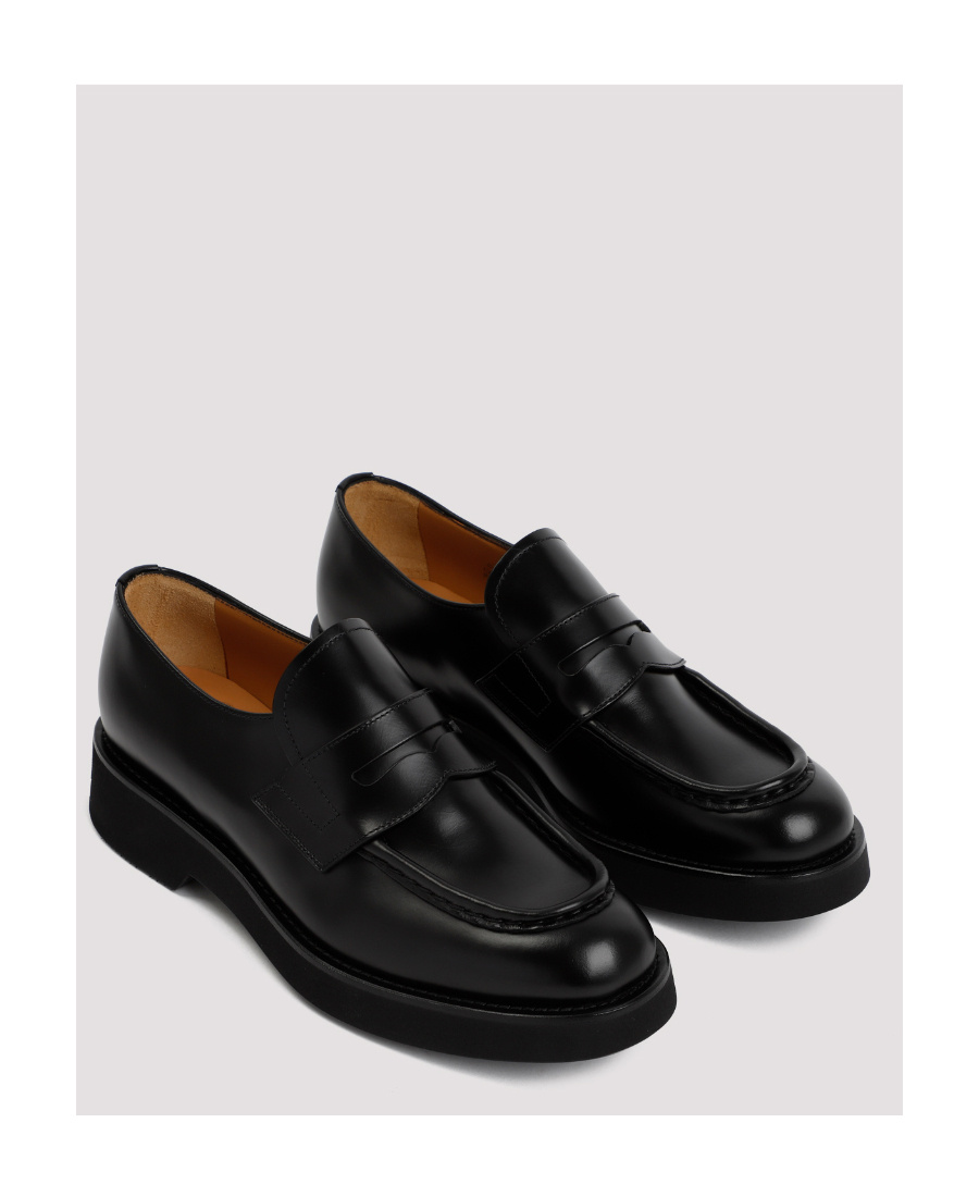 Church's Panelled Leather Loafers In Black