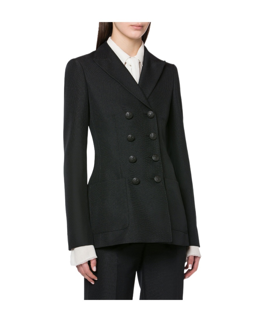 Philosophy Di Lorenzo Serafini Embossed-buttons Double-breasted Blazer In Black