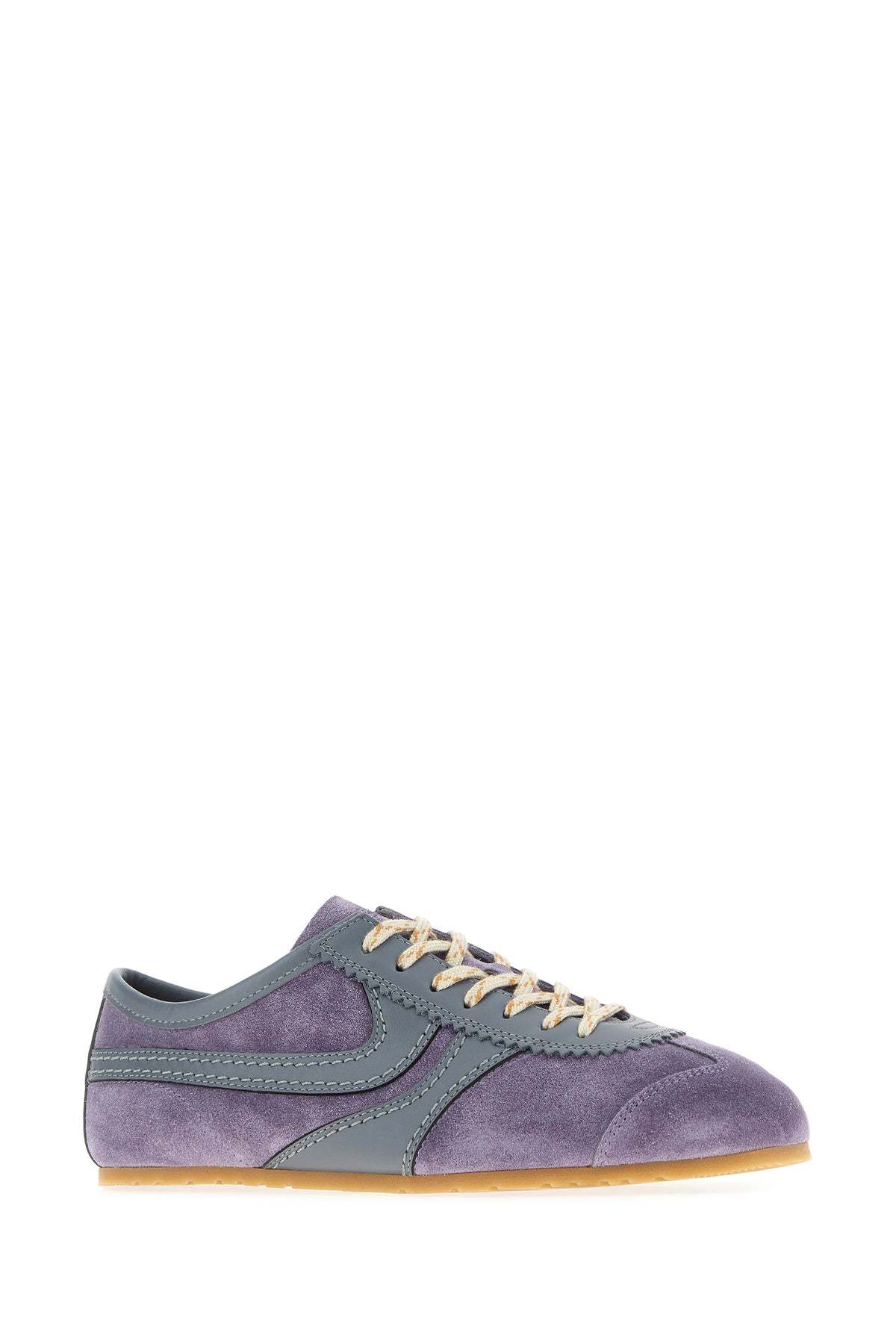 Dries Van Noten Low-profile Sneakers With Suede And Leather Accents In Purple