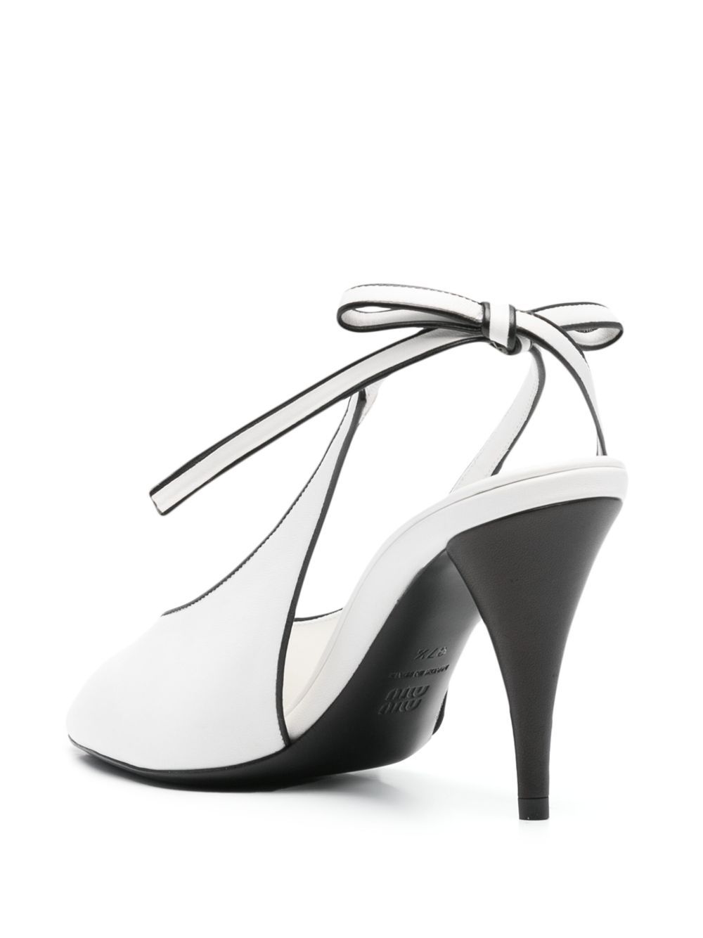 Miu Miu Pointed High Heel Sandals In White