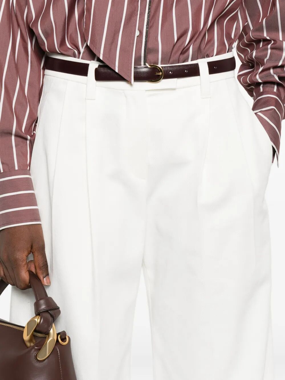 Brunello Cucinelli Cotton Trousers In White