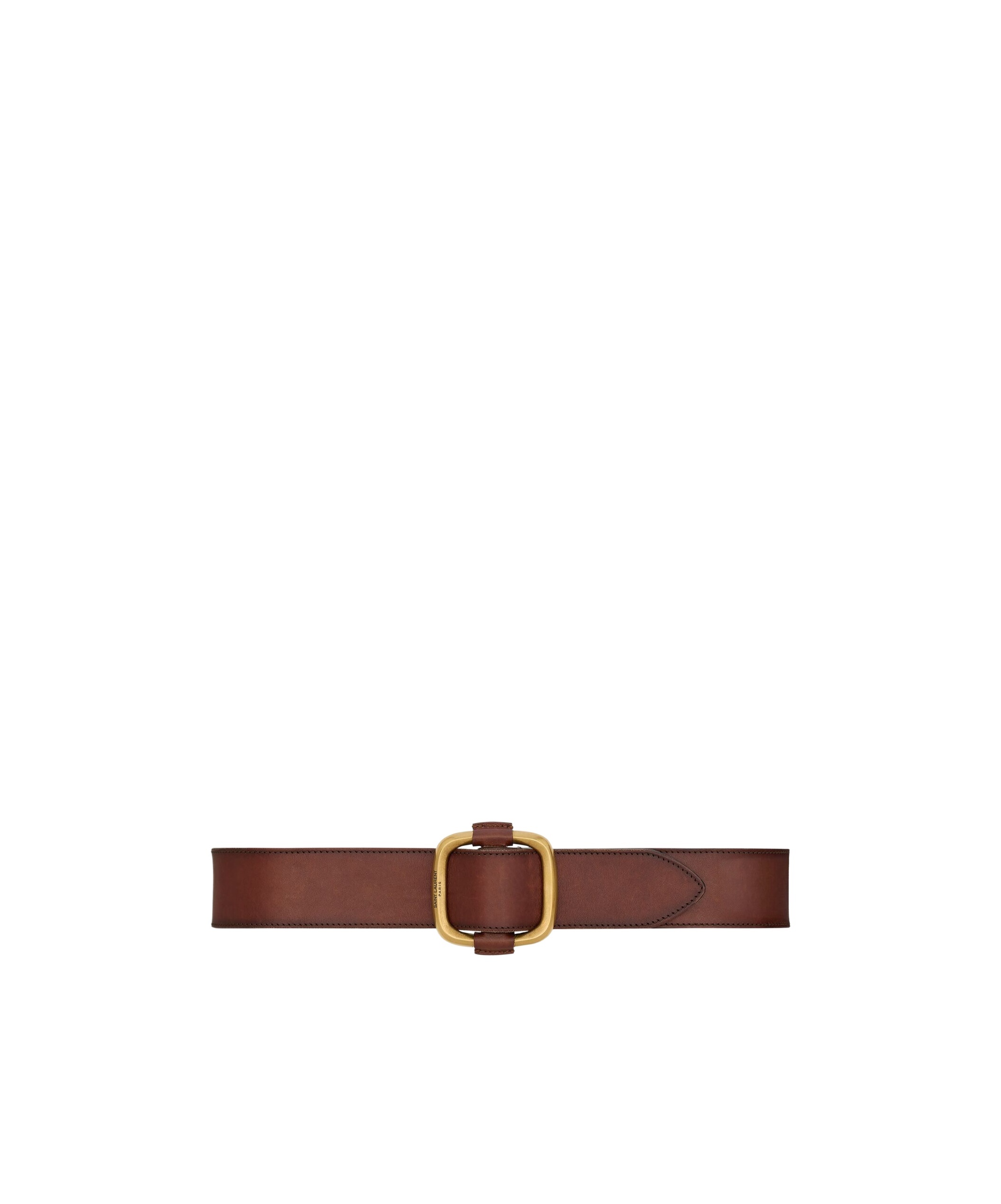 Saint Laurent Oval Buckle Belt In Red