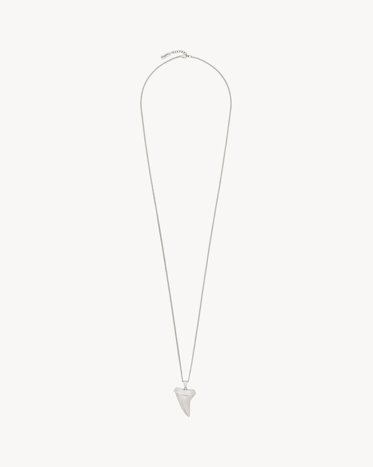 Saint Laurent Logo Necklace In Gray