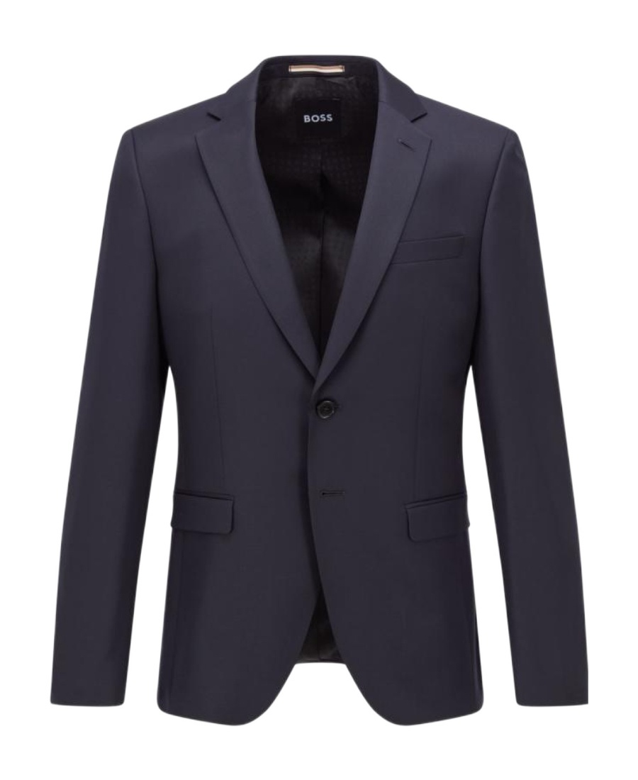 Hugo Boss Virgin-wool Single-breasted Blazer In Black