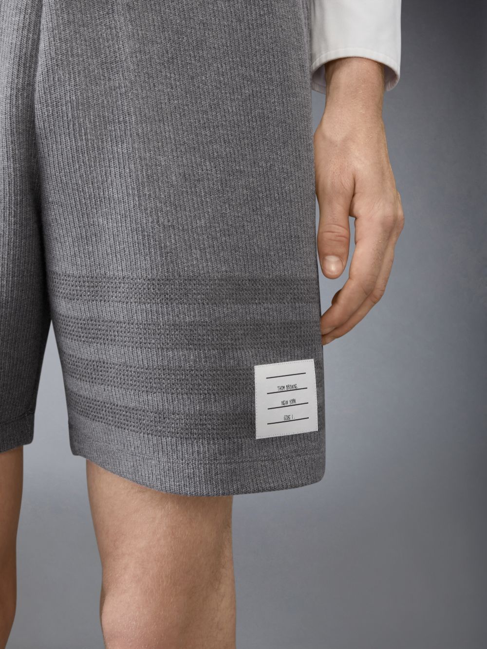 Thom Browne 4-bar Stripe Cotton Shorts In Gray