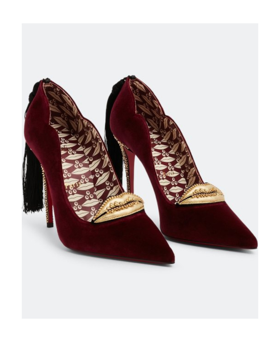 Christian Louboutin 110mm Embellished Tassel Pumps In Brown