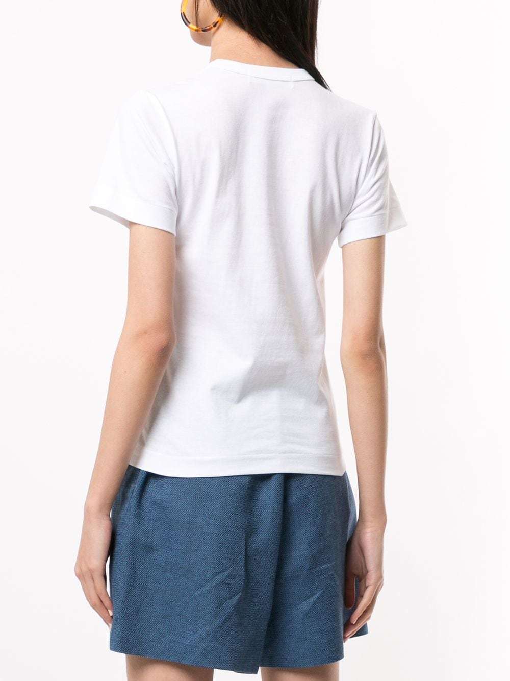 Comme Des Garçons Play Logo-print New Neck T-shirt In White