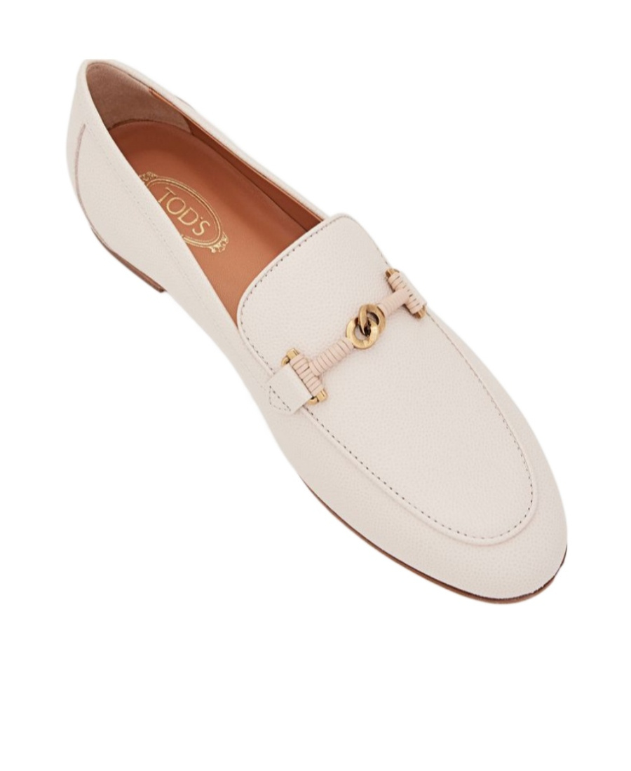 Tod's Woman Loafers Beige Size 8 Calfskin In Nude