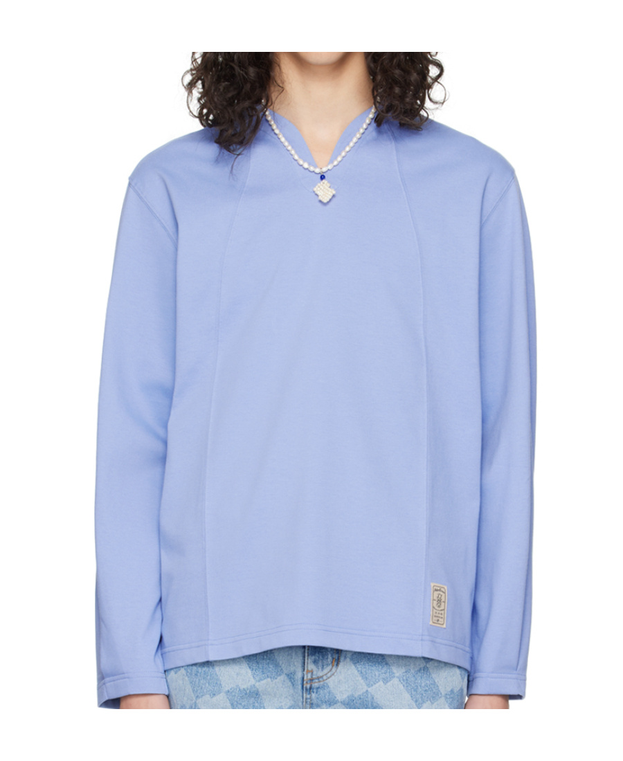 Ader Error Maze Long-sleeved T-shirt In Blue