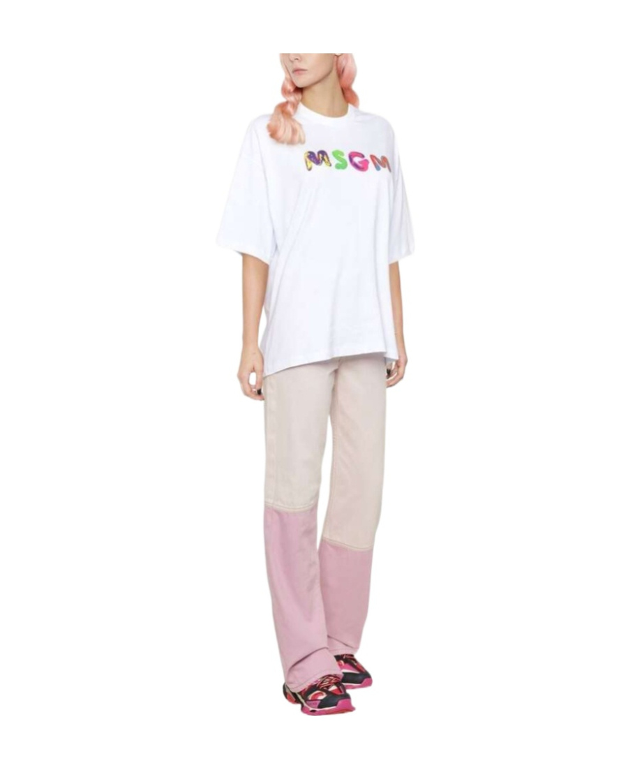 Msgm Logo-print Detail T-shirt In White