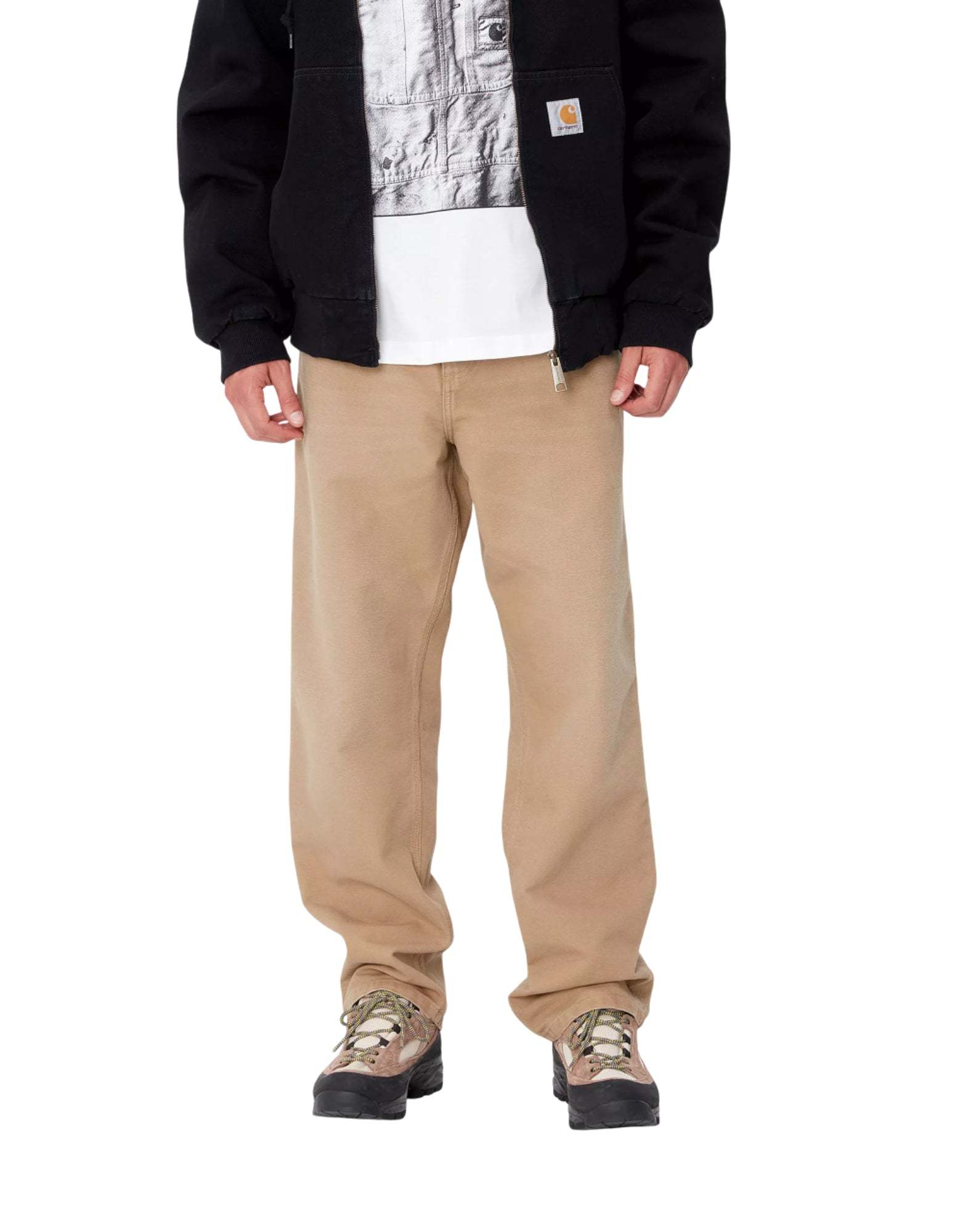 Carhartt Cargo-pockets Organic-cotton Trousers In Nude