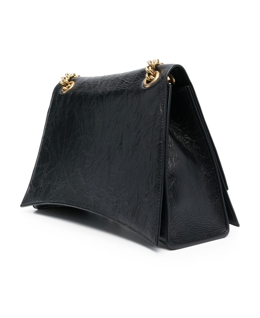 Balenciaga Medium Crush Chain-strap Shoulder Bag In Black