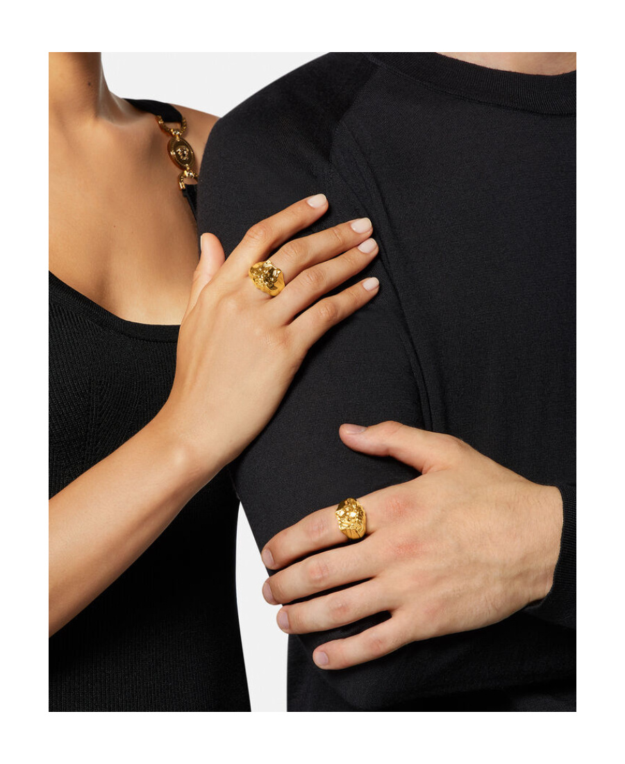 Versace Man Ring Man Gold Rings In Yellow
