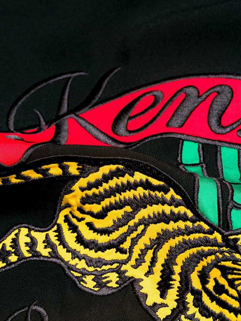 Kenzo Tiger Embroidered Pullover In Black