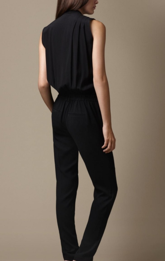 Burberry Strapped Sleeveless Jumpsuit In Black