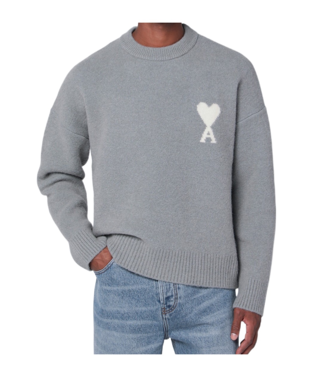 Ami Alexandre Mattiussi Sweater Ami Paris Men Color Grey In Gray