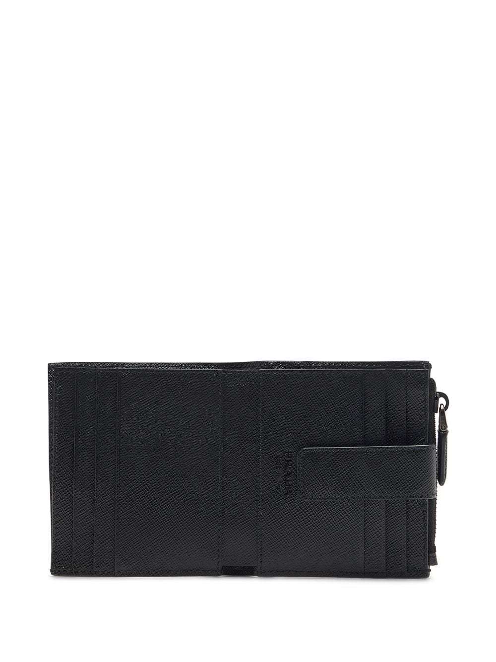 Prada Logo-lettering Saffiano Wallet In Black