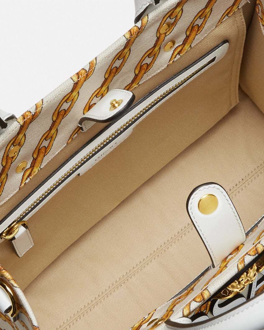 Versace Logo-print Tote Bag In White