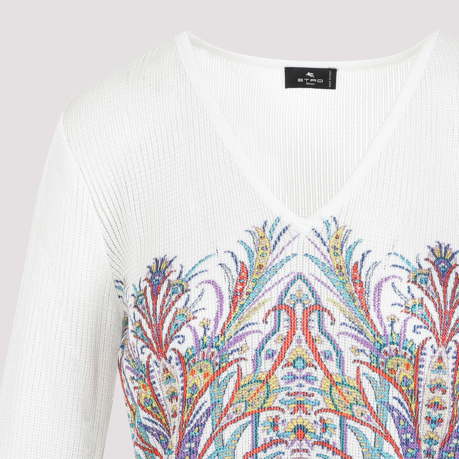 Etro Fringed Knitted Top In White