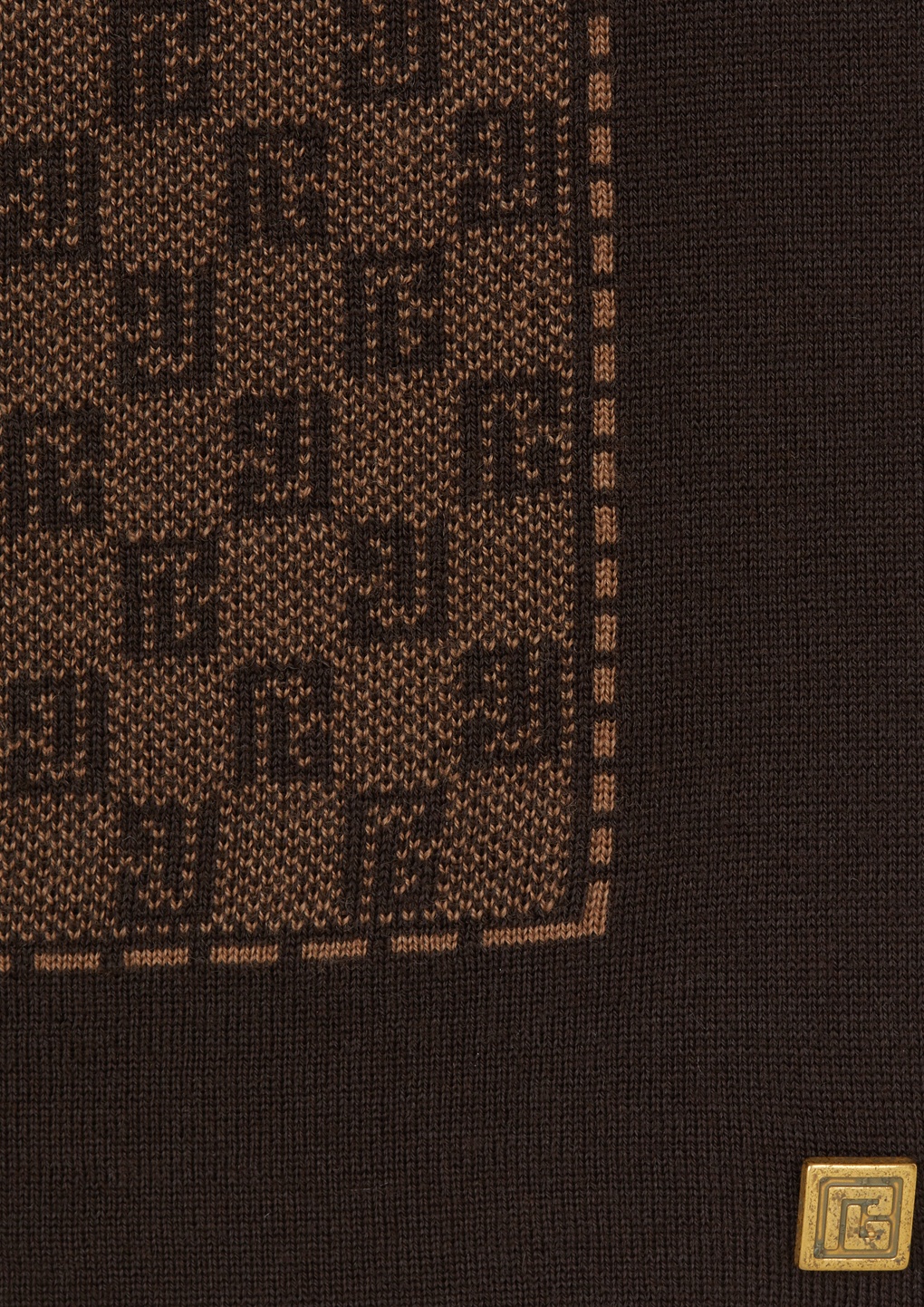 Balmain Monogram-pattern Fine-knit Scarf In Black