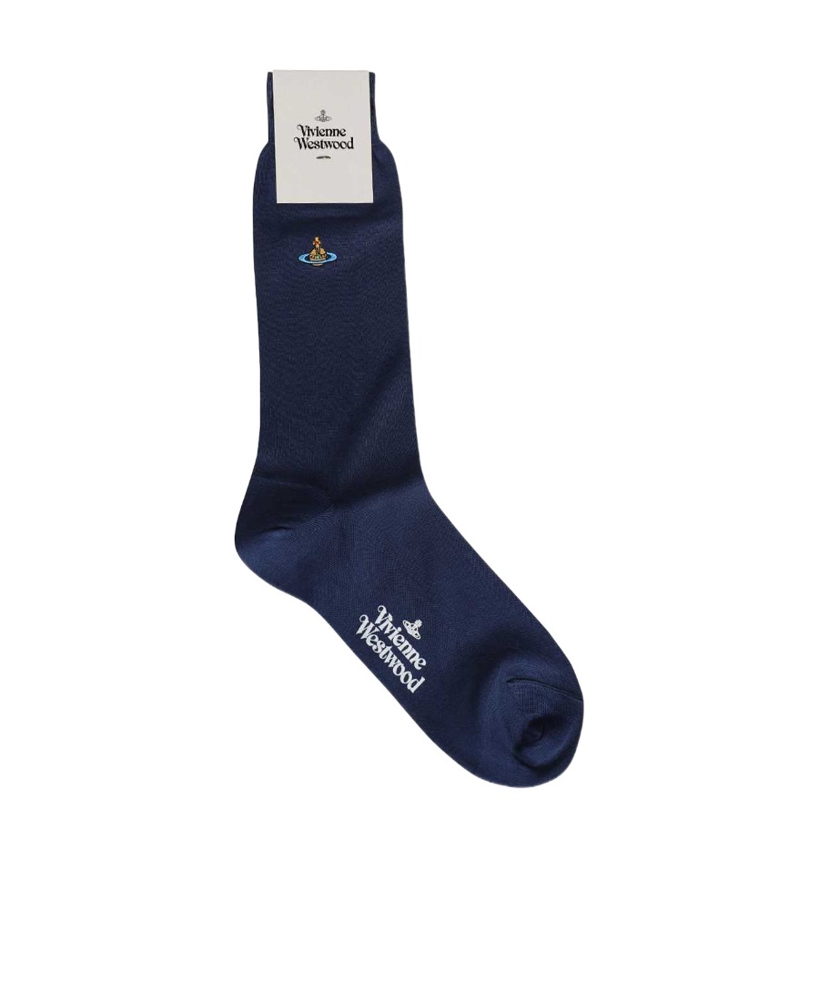 Vivienne Westwood Logo Socks In Blue