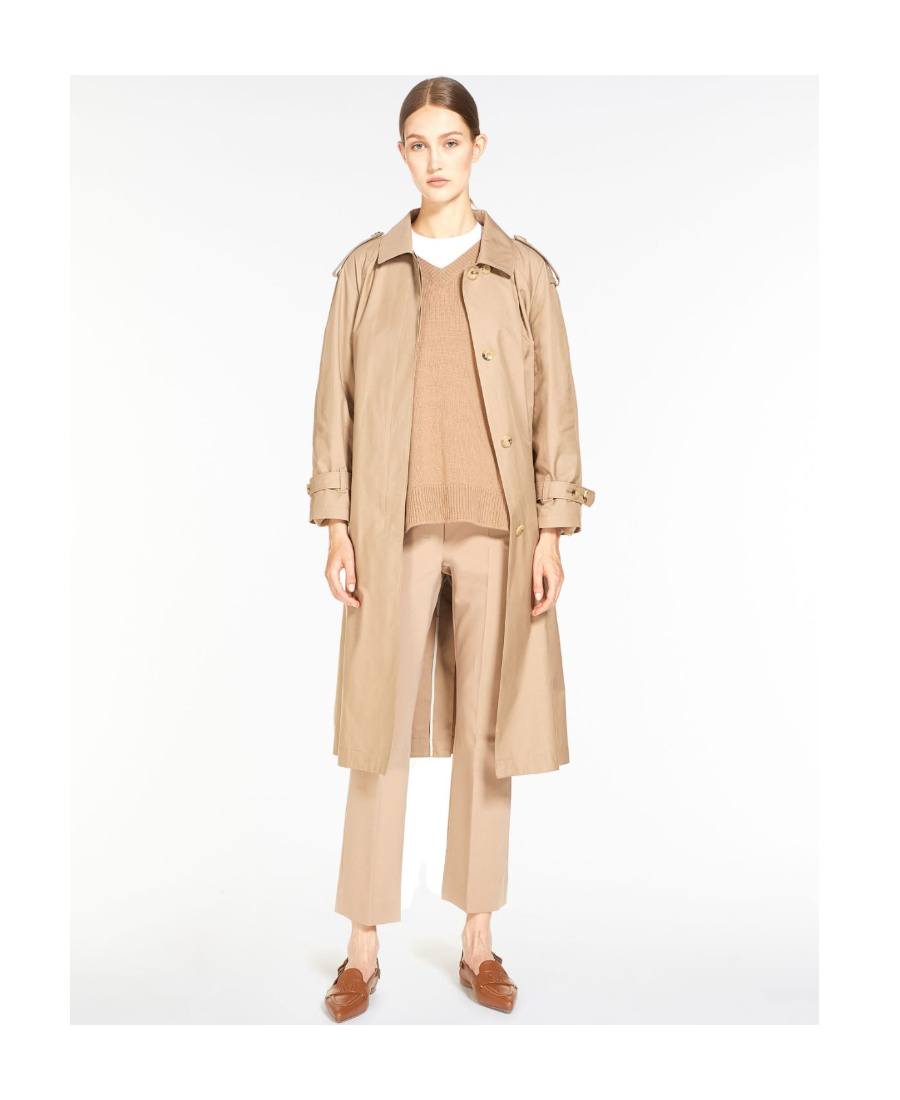 Max Mara Single-breasted Trench Coat In Brown