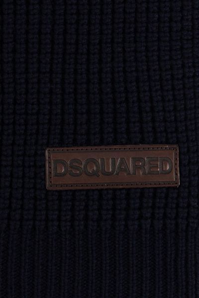 Dsquared2 Distressed Wool Scarf In Black