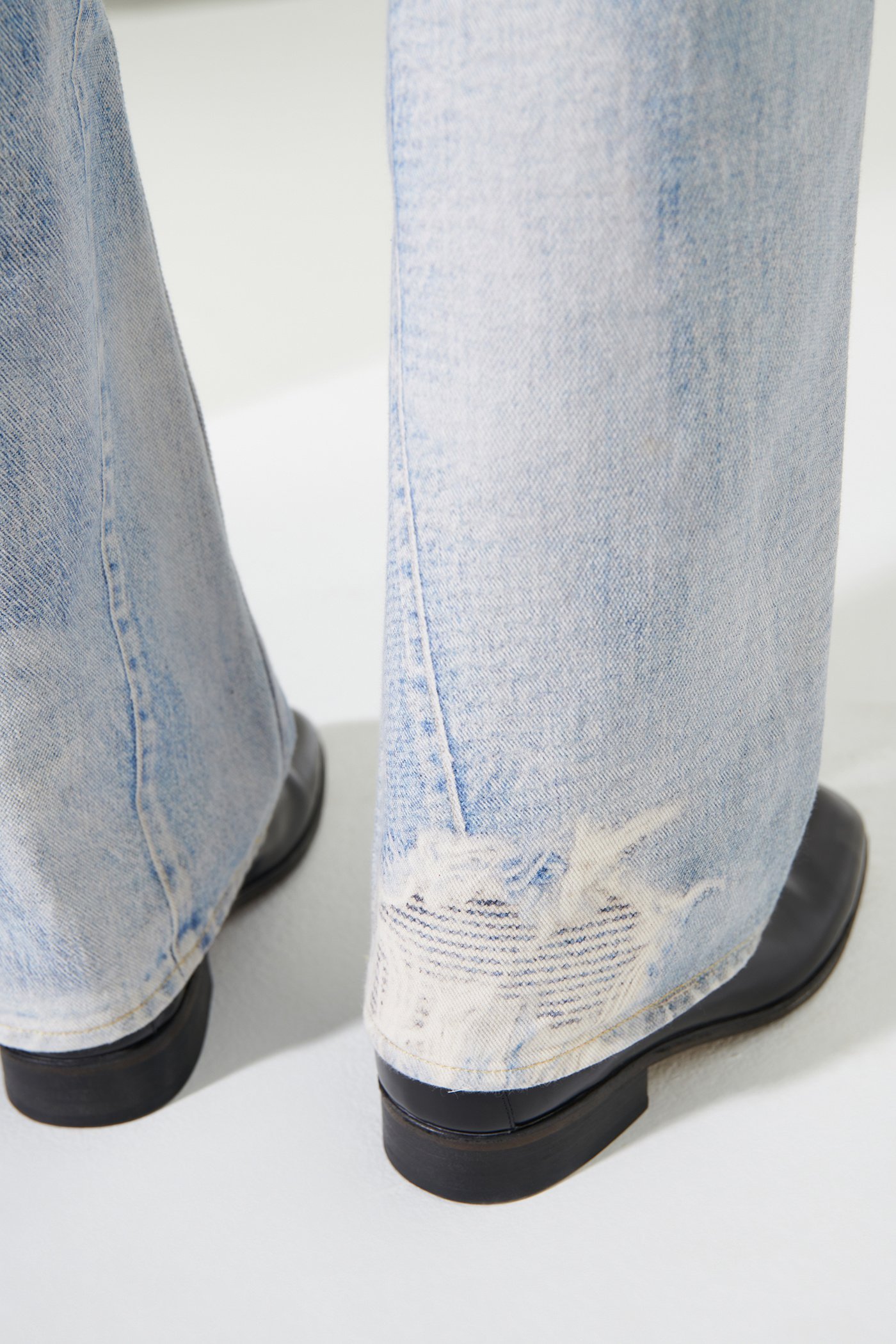 Our Legacy Mens Digital Denim Print Third Cut Faded-wash Denim Jeans In Blue