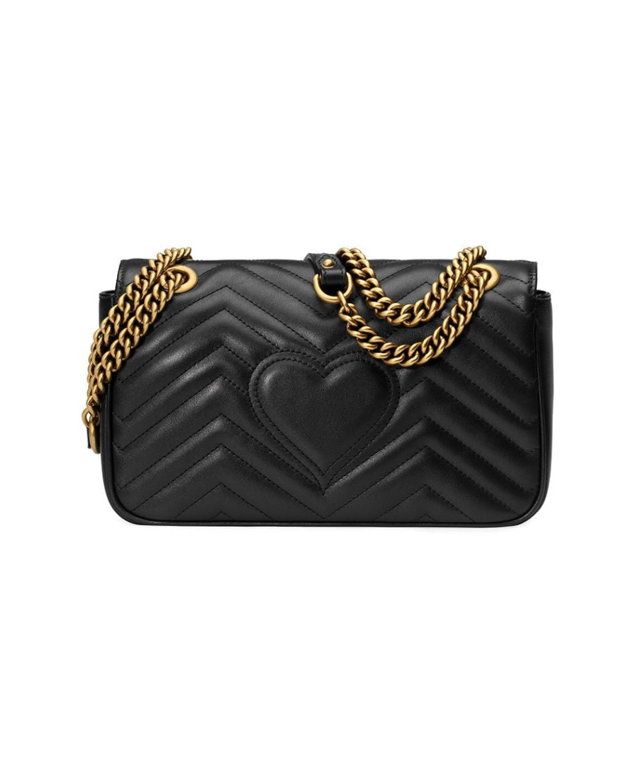 Gucci Mini Gg Marmont Quilted Leather Shoulder Bag In Black