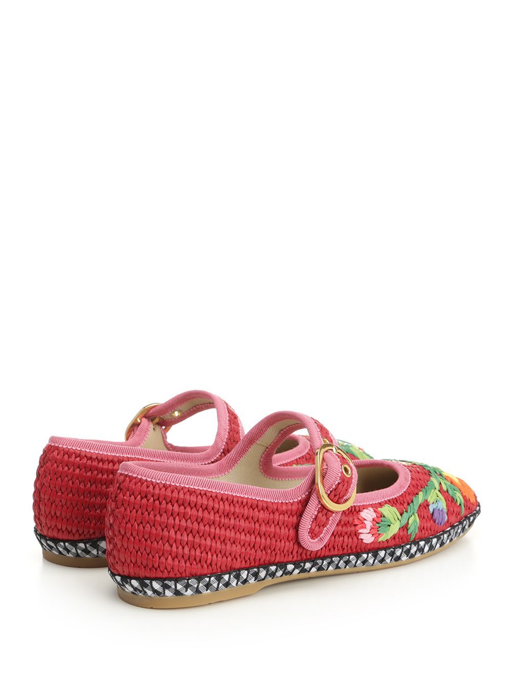 Valentino Endouce Embroidered Ballet Flats In Red