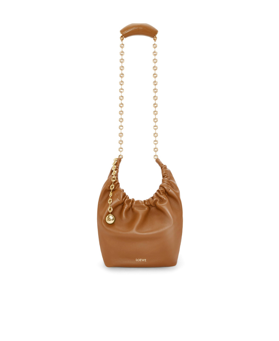 Loewe Mini Puzzle Leather Shoulder Bag In Brown