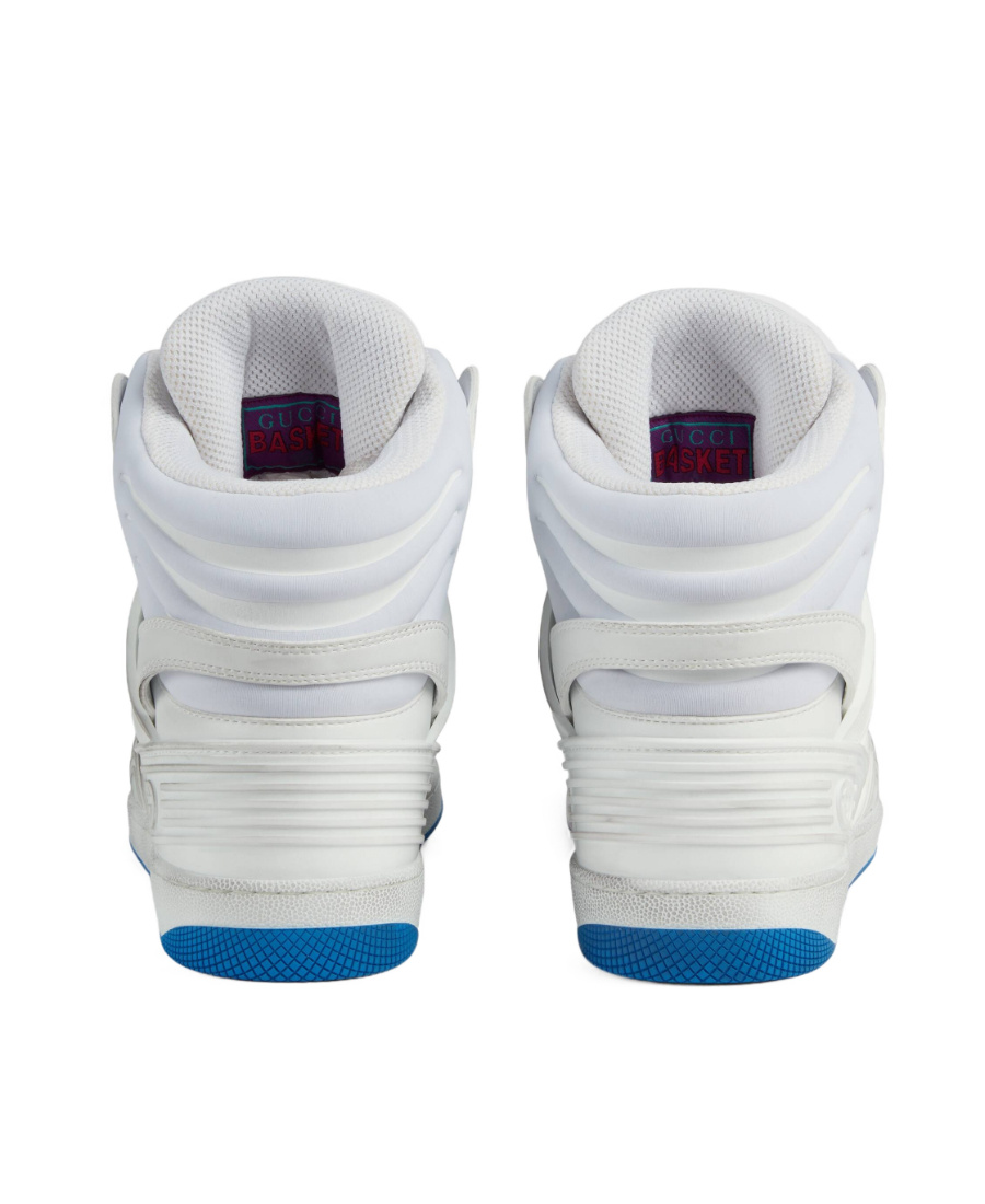 Gucci Interlocking G Patch Basket Sneakers In White