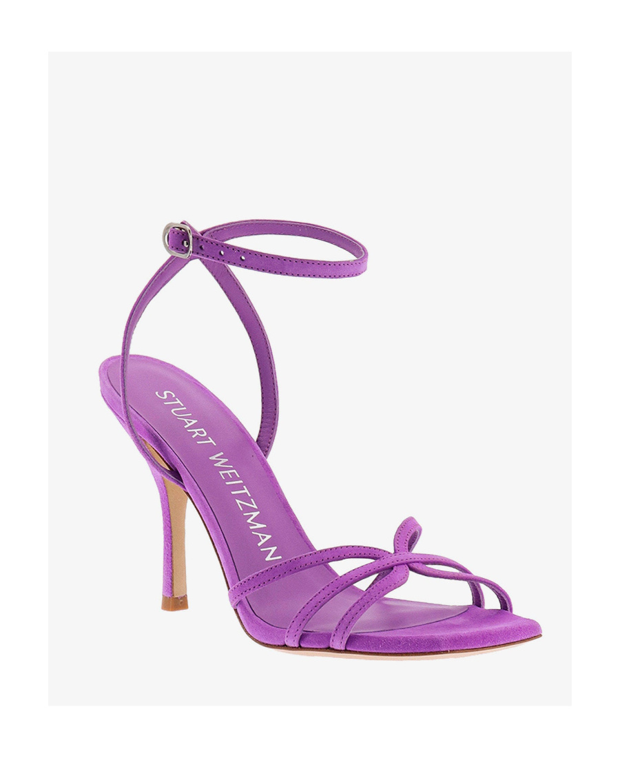 Stuart Weitzman Lilac Suede Barelythere 100 Sandals In Purple