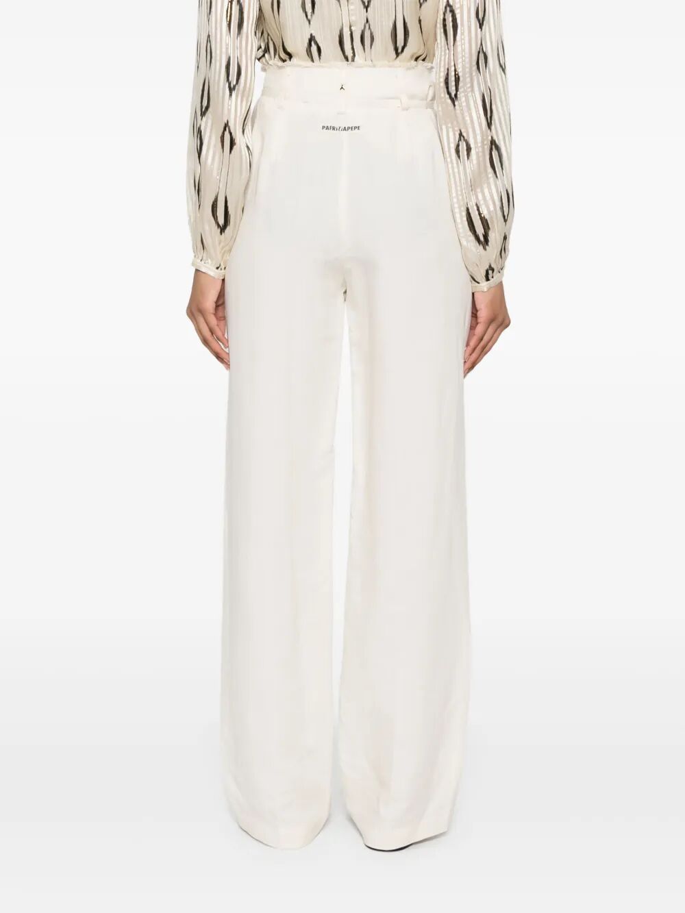 Patrizia Pepe Frayed Trousers In White