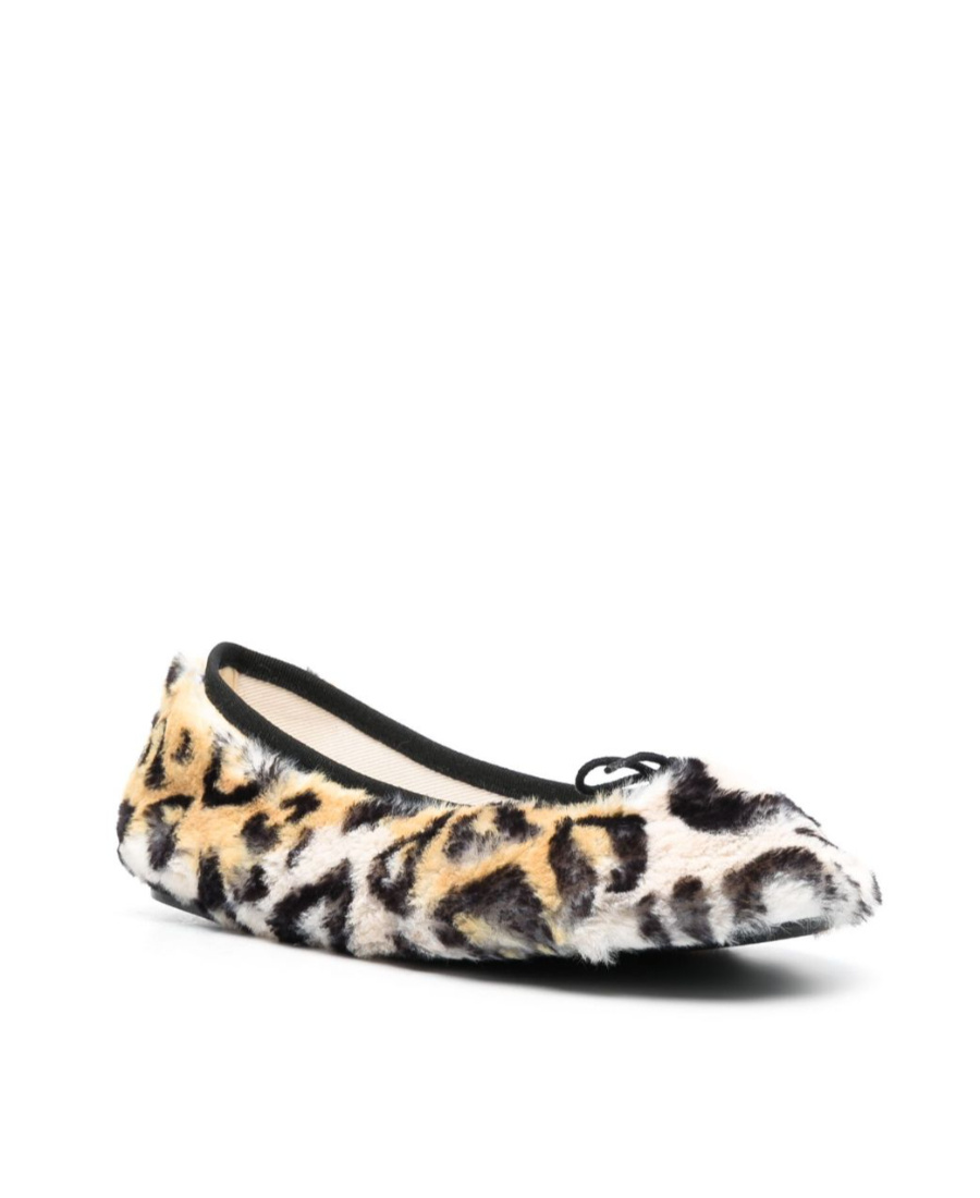 Repetto Leopard Print Ballet Shoes In Black