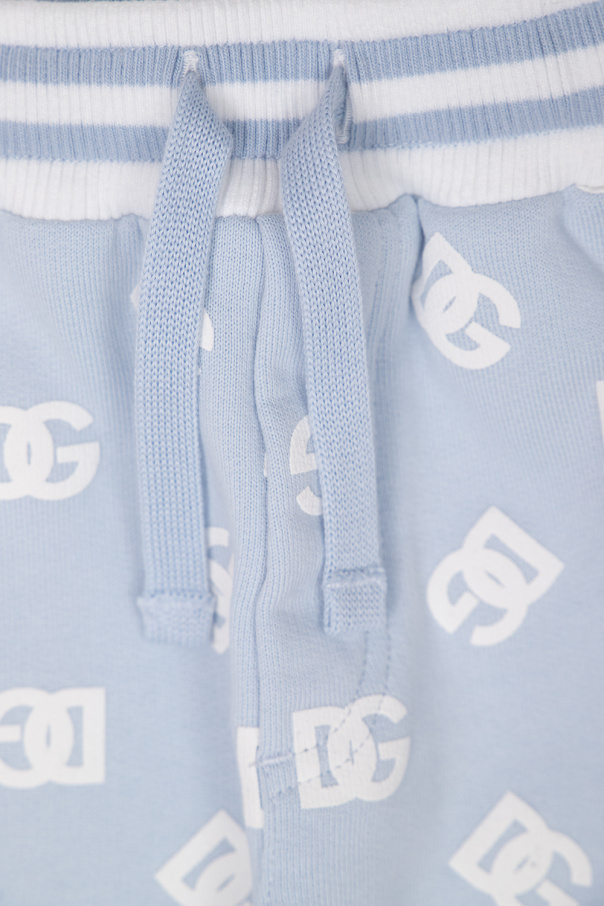 Dolce & Gabbana Logo-print Cotton Track Pants In White