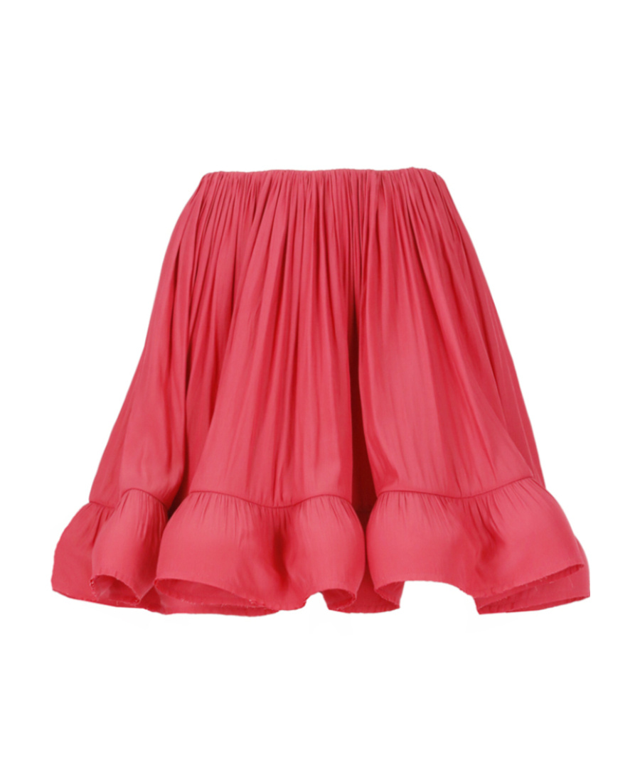 Lanvin Minirock Aus Charmeuse Mit Raffungen Und Volant In Red