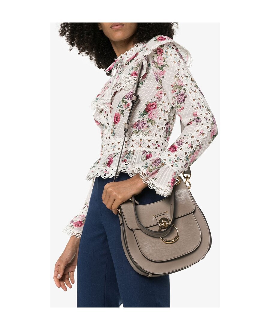 Chloé Large Tess Hobo Handbag In Nude