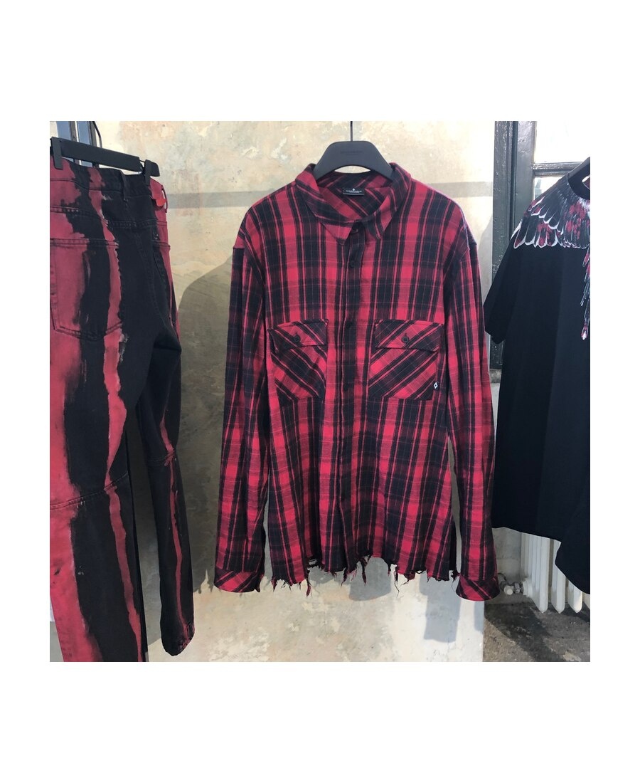 Marcelo Burlon County Of Milan Check Print Shirt In Red