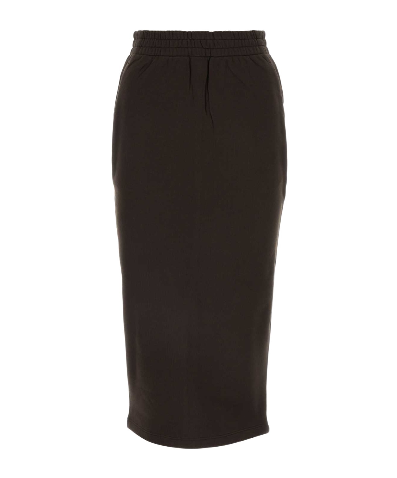 Prada Women Dark Brown Cotton Skirt In Black