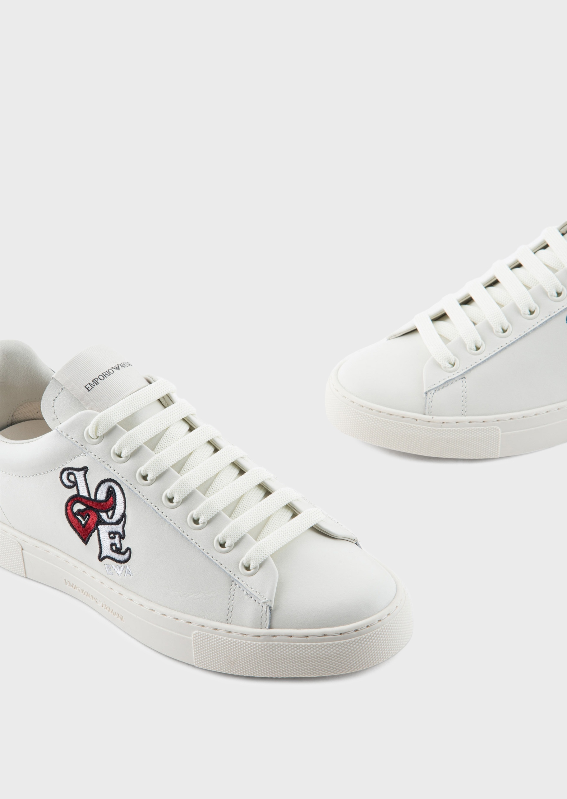 Emporio Armani Tie Low-top Sneakers In White