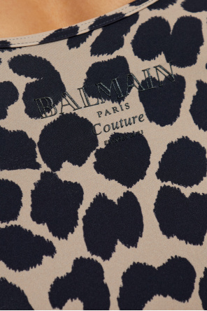 Balmain Leopard-print Swimsuit In Animal Print